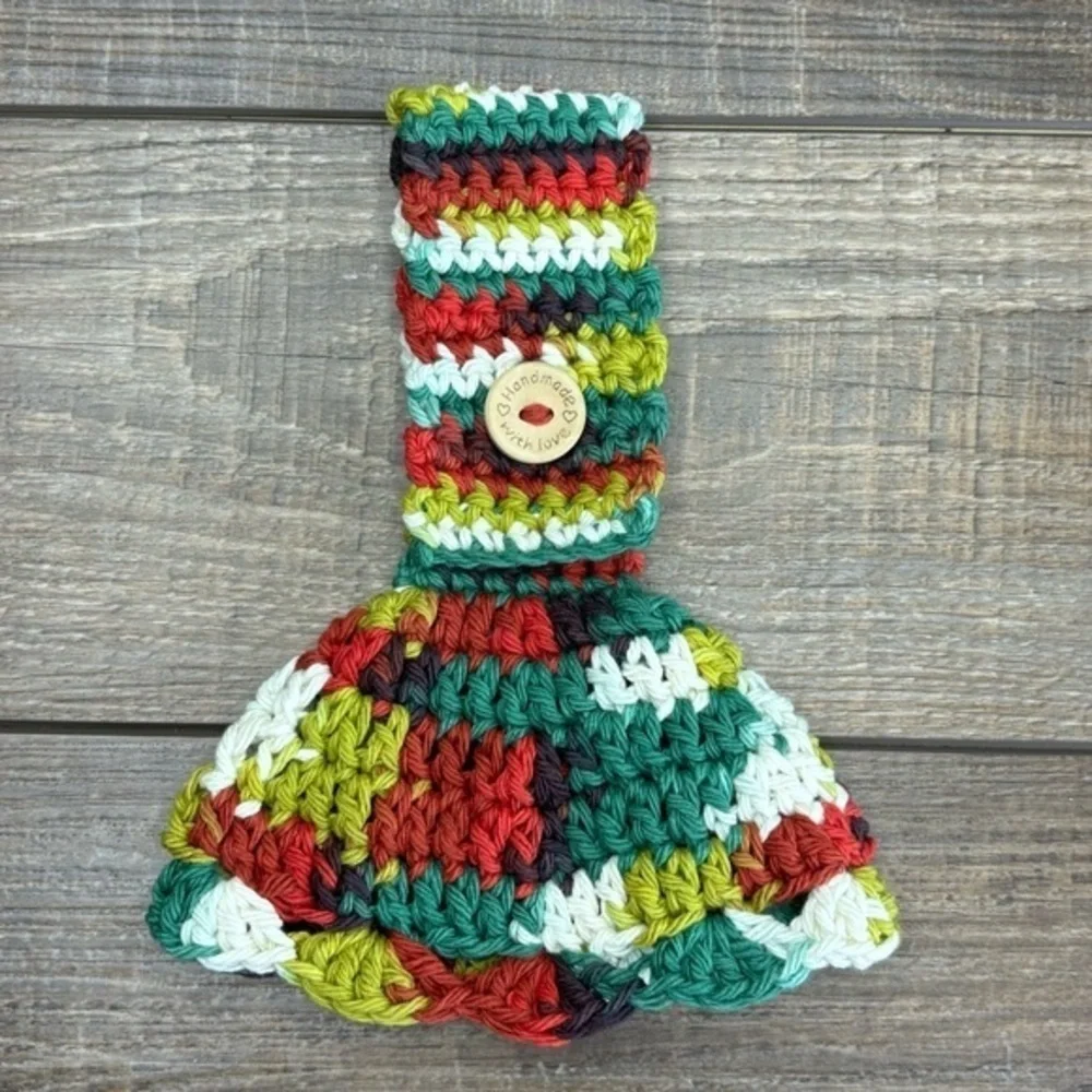 Kitchen Tea‎ Hand Towel Topper Holder Christmas Holiday Cotton Crochet by Seller